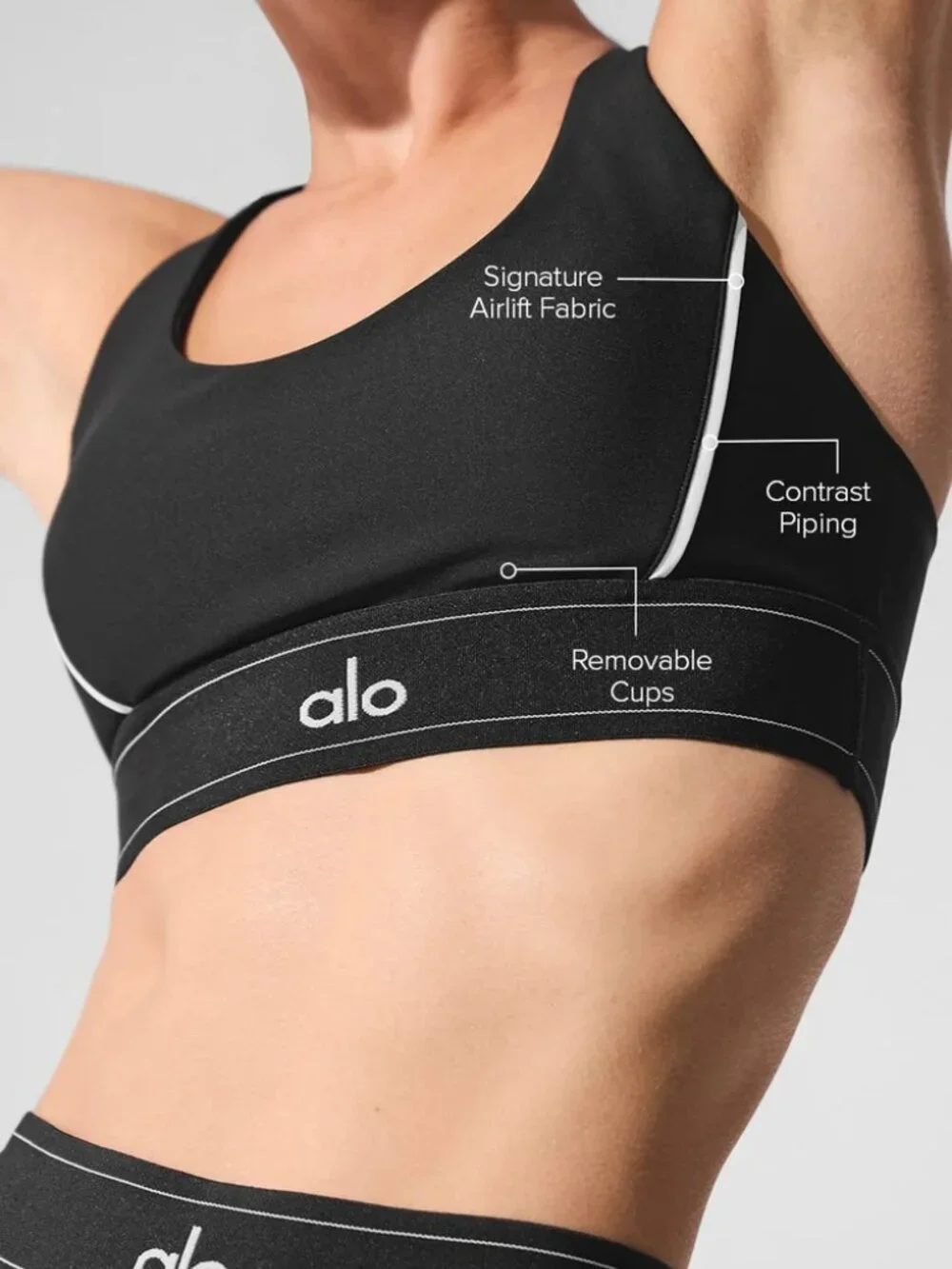 Airlift Suit Up Bra Black/White Small